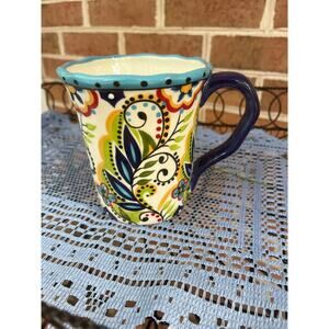 ESPANA Lifestyle Mug BOCCA  Floral Dots Lime Blue Yellow Red